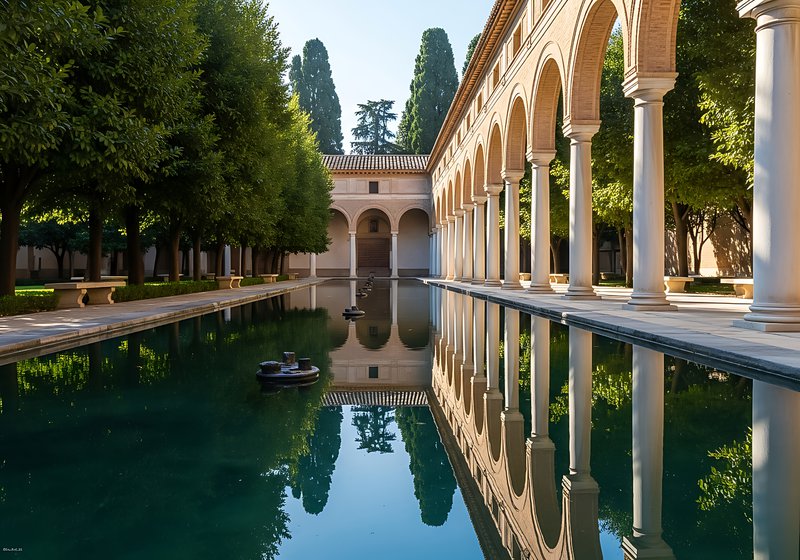 The Alcazar of Seville is a royal palace in Seville, Spain. It was originally developed by Moorish Muslims. The palace is a UNESCO World Heritage Site. It is a popular tourist attraction.
