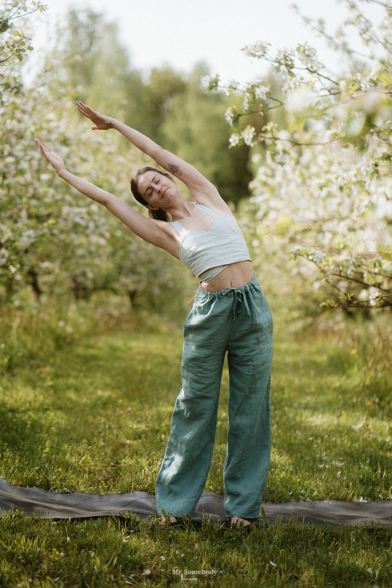 Stretching outdoors (Photographer: Nikola Murniece)