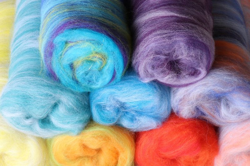 Variegated wool batts (Photographer: Ashford Handicrafts Ltd)