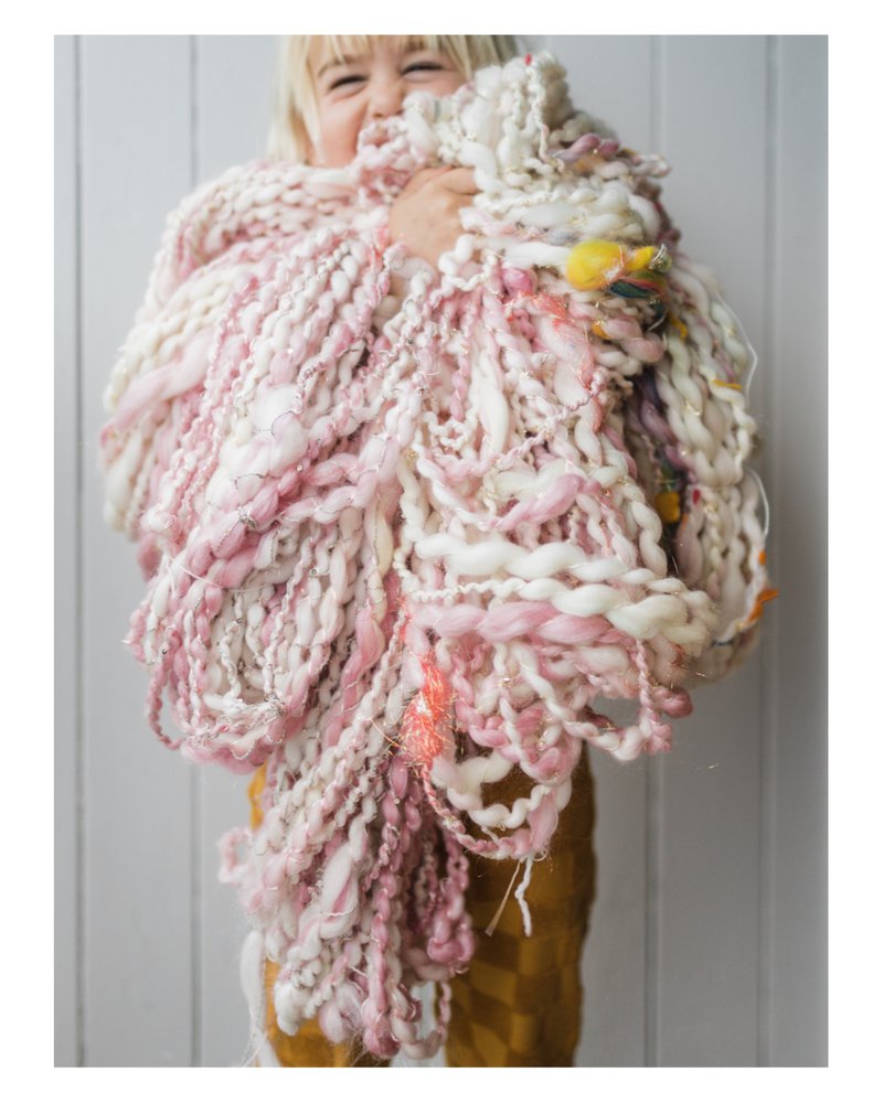 Handspun Art Yarn created from fibre scraps on a merino base. (Source: Samantha Gehrmann)