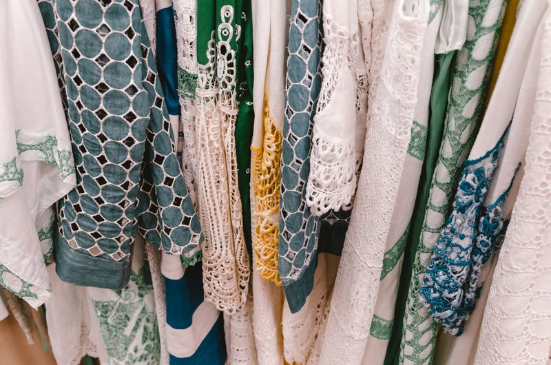A rack of clothing (Photographer: Sophie Dupau)