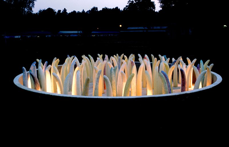 Ava Blitz transforms landscapes with organic stone and concrete forms, creating nature-inspired work that blurs the line between artifact and environment.