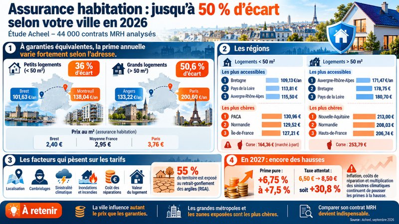 Assurance habitation - Prix par ville Assurance habitation - Prix par ville