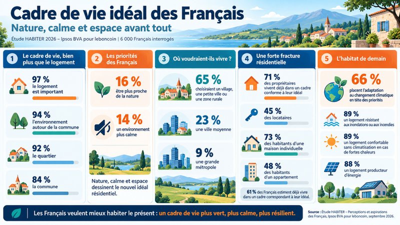 Cadre de vie idéal des Français : les grands enseignements de l'étude HABITER 2026 Cadre de vie idéal des Français : les grands enseignements de l'étude HABITER 2026
