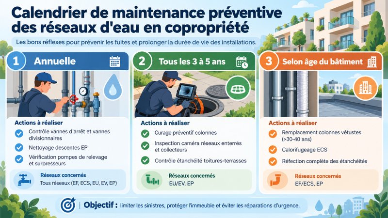 Le calendrier de maintenance préventive
