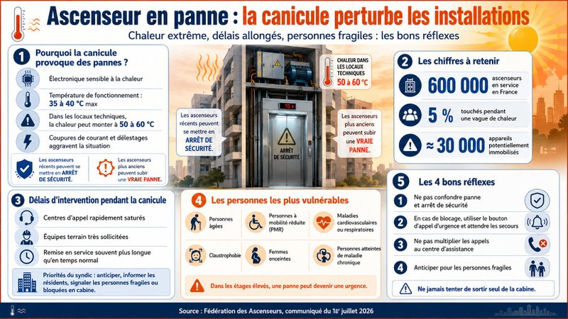 Ascenseur en panne pendant la canicule Ascenseur en panne pendant la canicule