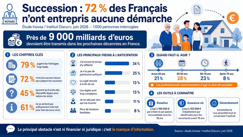 Les Français jugent les droits de succession trop lourds — mais n'agissent pas Les Français jugent les droits de succession trop lourds — mais n'agissent pas