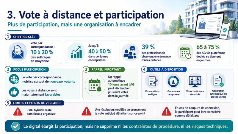 Participation à distance et vote par correspondance : quels bénéfices, quels risques ?