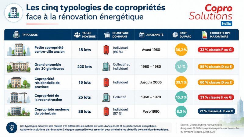 les cinq typologies de copropriétés face à la rénovation énergétique