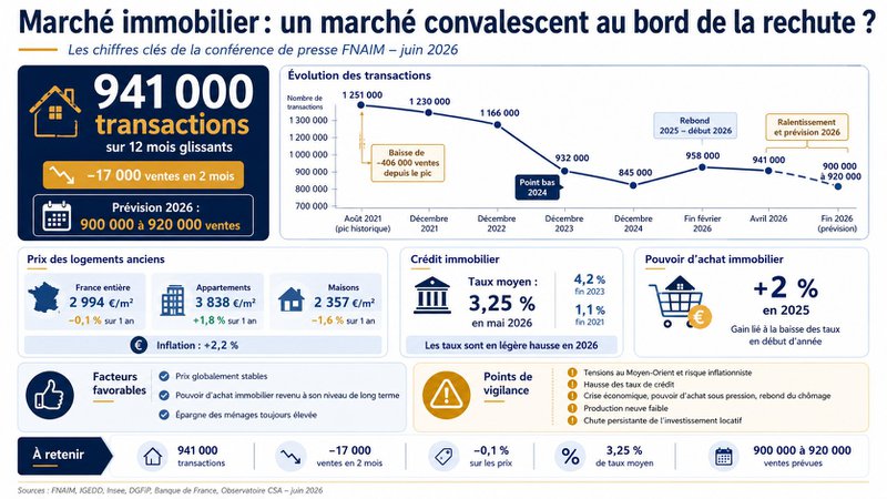 Transactions immobilières : bilan FNAIM juin 2026 Transactions immobilières : bilan FNAIM juin 2026