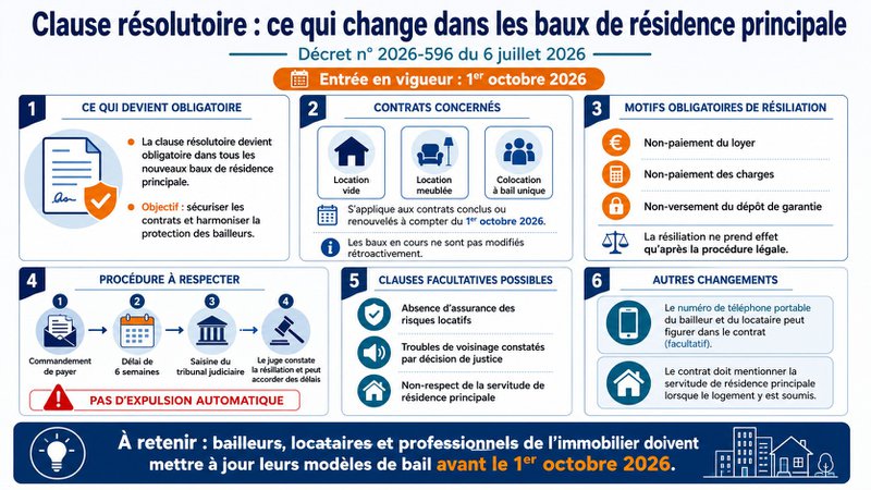 Clause résolutoire : les nouveautés dans les contrats types de résidence principale