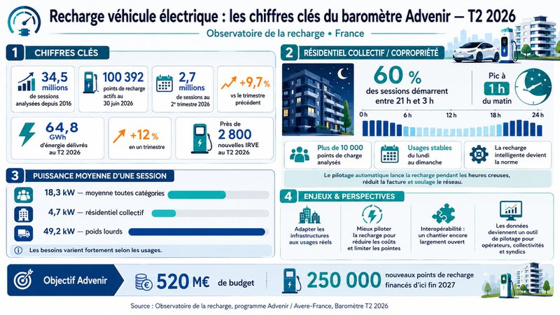 Recharge véhicule électrique : les chiffres clés du 2e trimestre 2026 Recharge véhicule électrique : les chiffres clés du 2e trimestre 2026