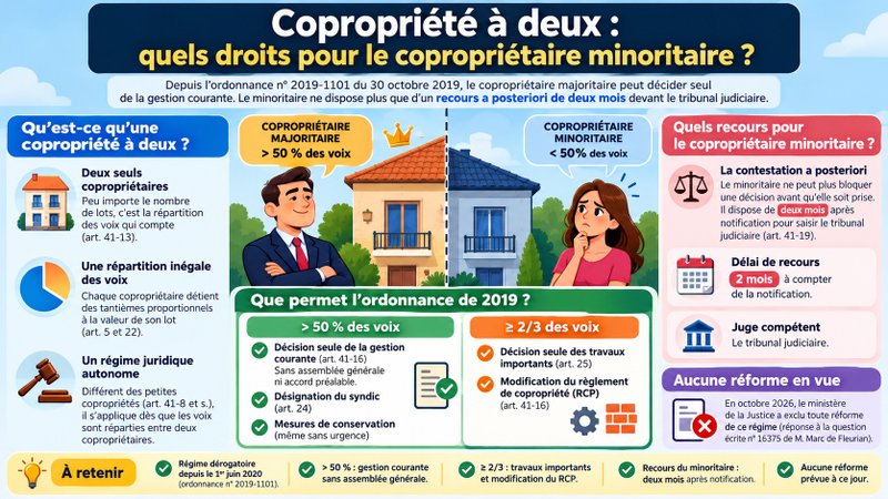 Qu'est-ce qu'une copropriété à deux et pourquoi est-elle si particulière ?
