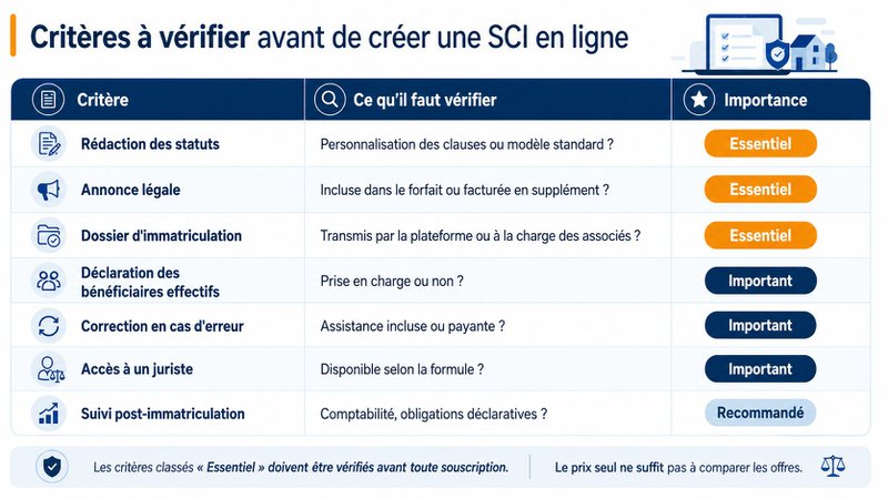 Critères à vérifier avant de créer une SCI en ligne