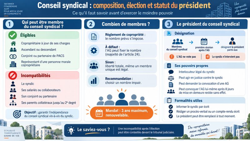 Composition, élection et statut du président du conseil syndical Composition, élection et statut du président du conseil syndical