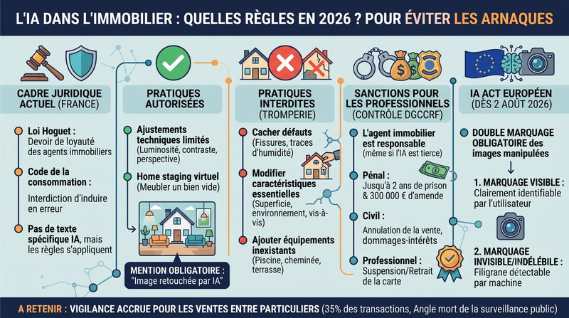 IA immobilier : droits, interdits et réglementation 2026