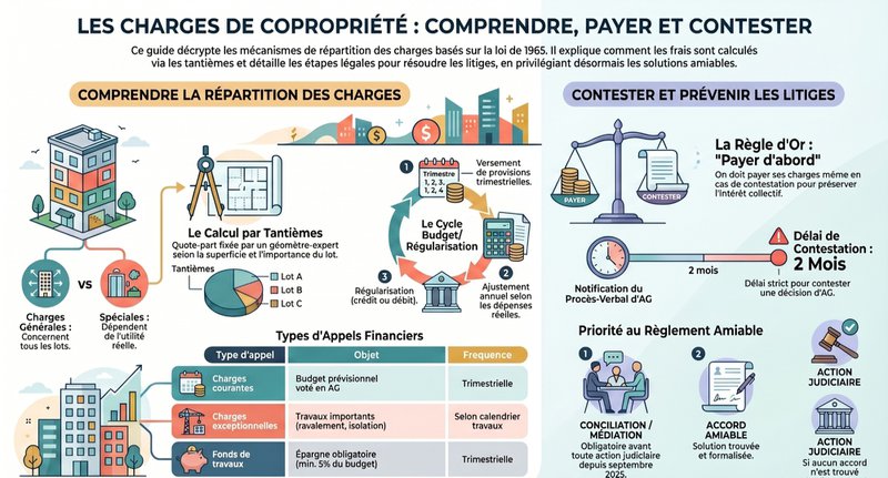 Charges de copropriété : répartition, régularisation et contentieux