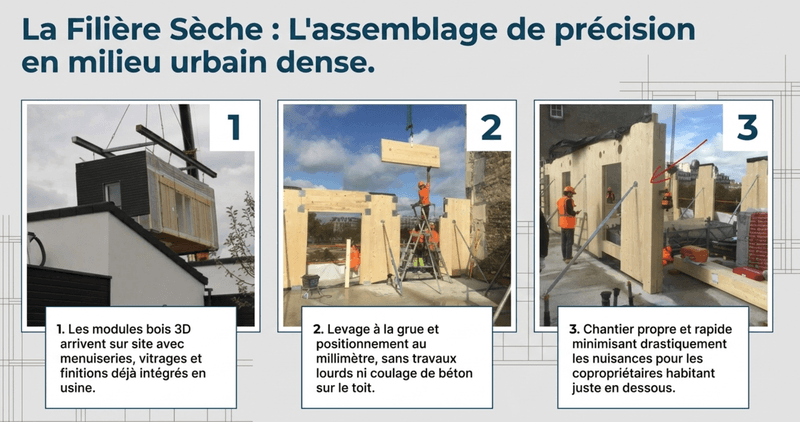 Le mode constructif : filière sèche et préfabrication