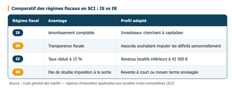 Comparatif des régimes fiscaux en SCI
