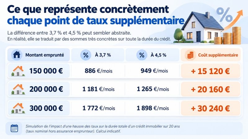 Impact de chaque point de taux supplémentaire