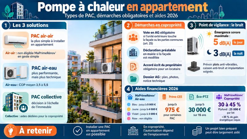 Pompe à chaleur en appartement Pompe à chaleur en appartement