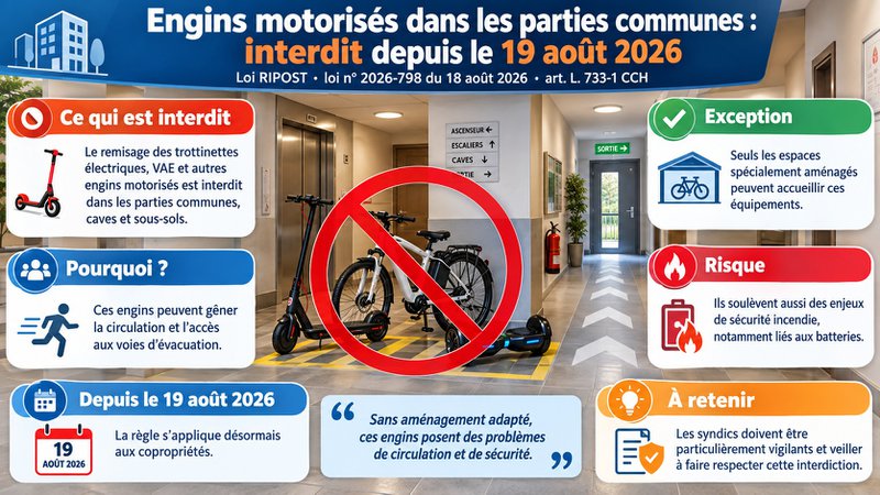 Engins motorisés dans les parties communes - actualité de la copropriété Engins motorisés dans les parties communes - actualité de la copropriété