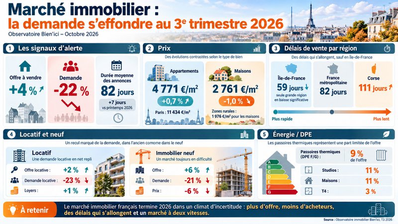 Marché immobilier : les signaux d'alerte du T3 2026