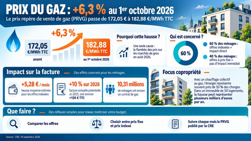 Prix du gaz octobre 2026 Prix du gaz octobre 2026