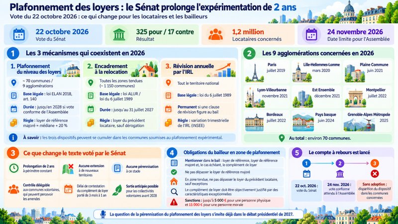 Plafonnement des loyers : le Sénat prolonge l'expérimentation de 2 ans