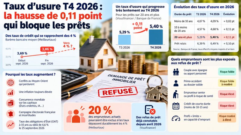 Taux d'usure et hausse des crédits immobiliers fin 2026 Taux d'usure et hausse des crédits immobiliers fin 2026