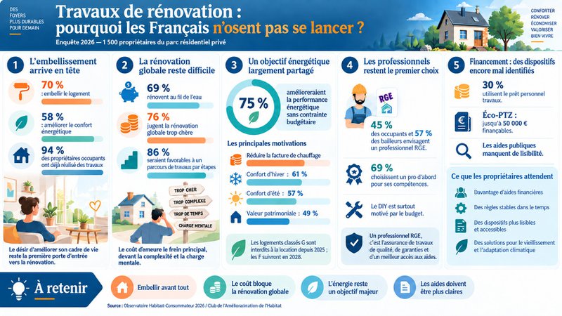 Travaux de rénovation : les grandes leçons de l'enquête 2026
