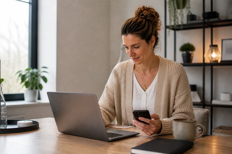 Ondernemer gebruikt online boekhoudsoftware voor digitale administratie.