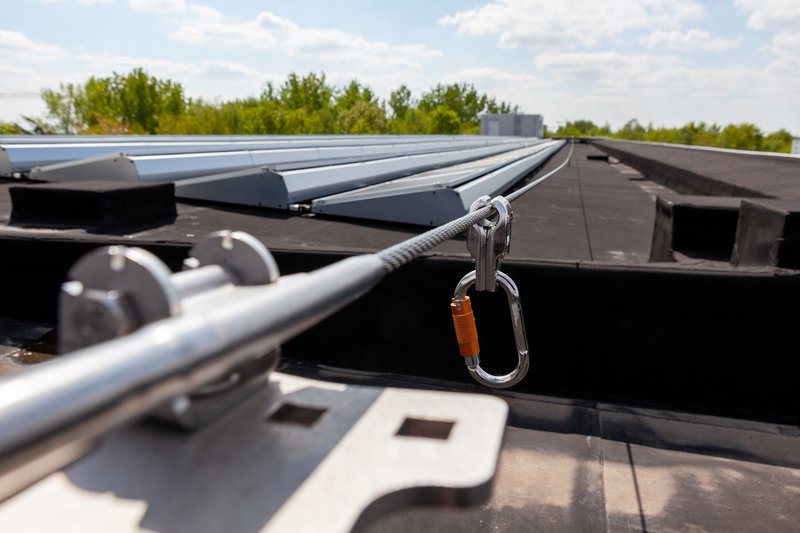 Horizontal lifeline for construction fall protection