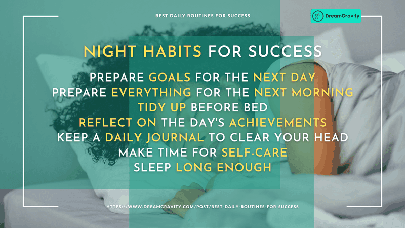 Night Habits for Success DreamGravity - Best Daily Routines for Success