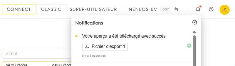 Exportation Excel depuis EasyPost Connect