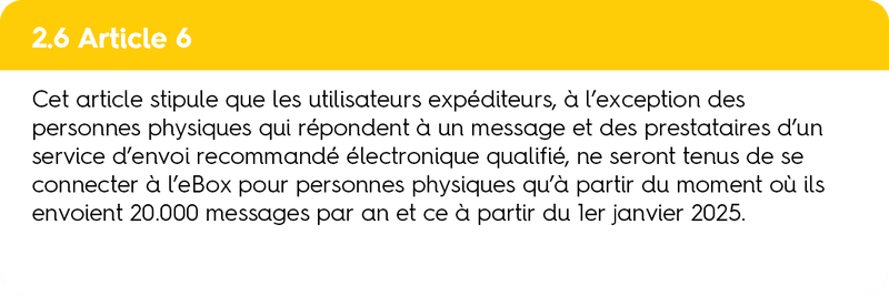 Arrêté royal 12440 (2.6 article 6)