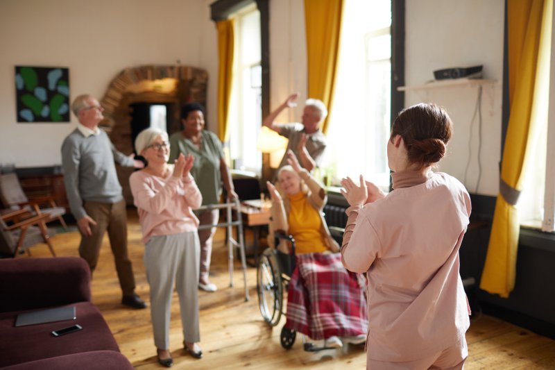 Themed activities for seniors in an assisted living facility