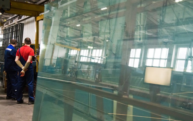 Tempered glass panels after production