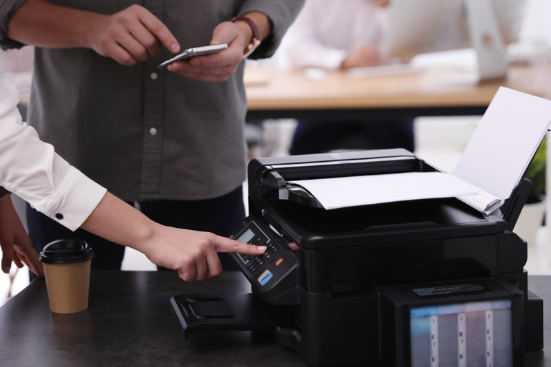 printer printing on desk