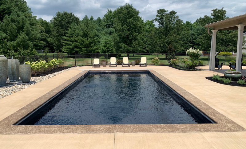 a fiberglass pool has been installed