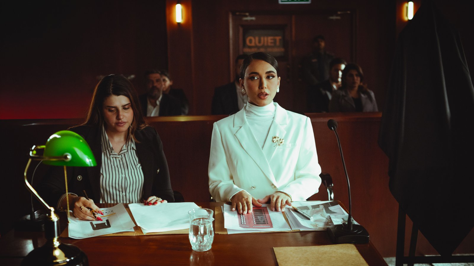 A woman working with a naturalization lawyer.