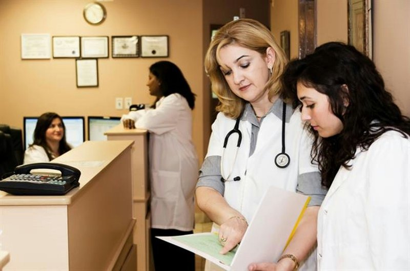a group of healthcare workers working