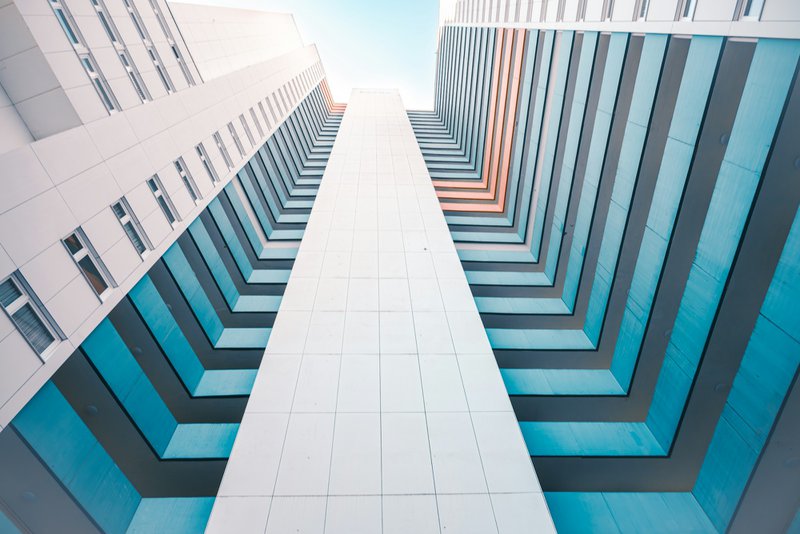 a very tall building with many windows in it
