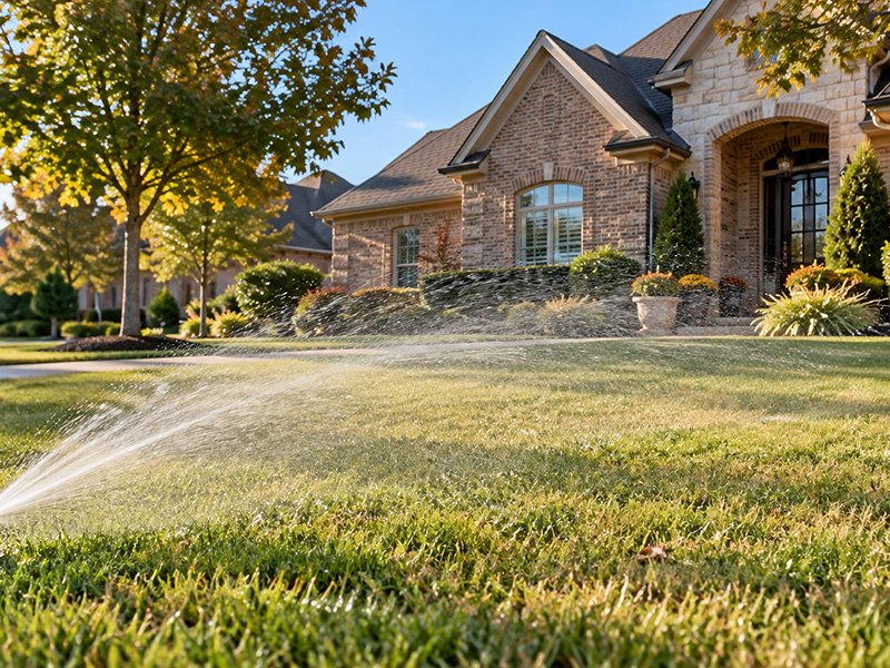 sprinkler spraying yard