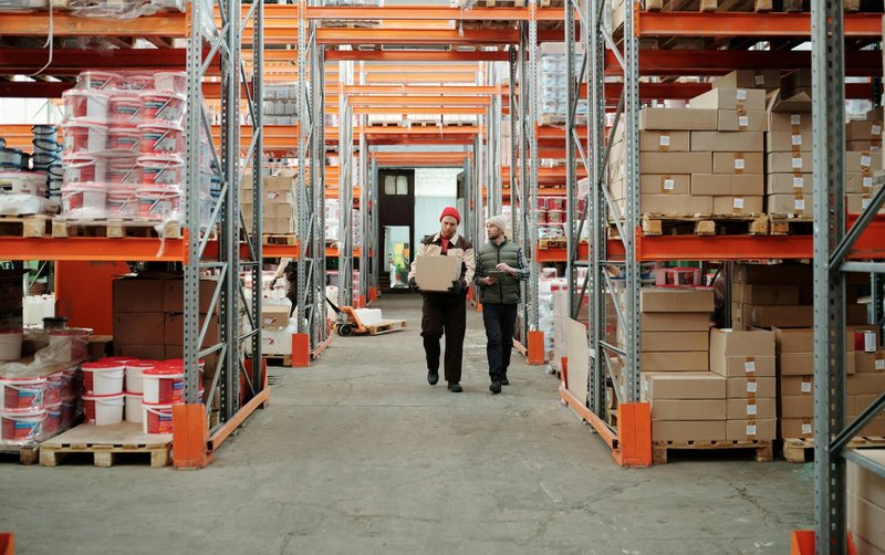 Inside of a warehouse and distribution center