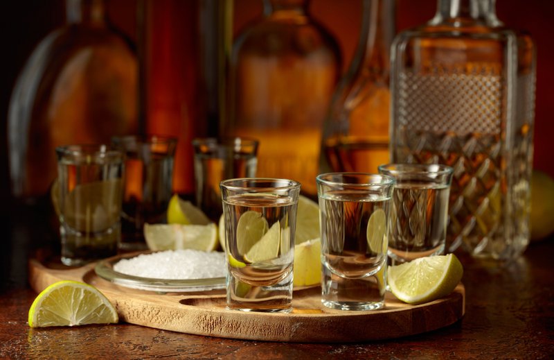 RTD cocktails in shot glasses