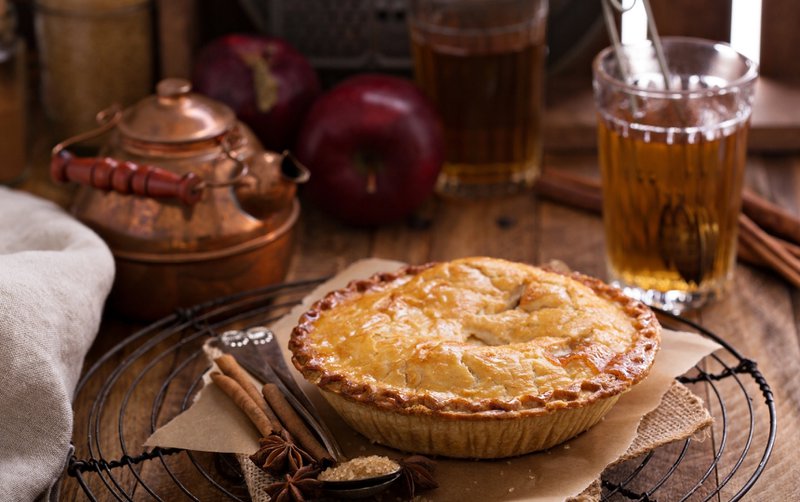 Pie with agave syrup used for baking
