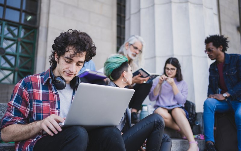 Higher education digital marketing strategies that target university students.
