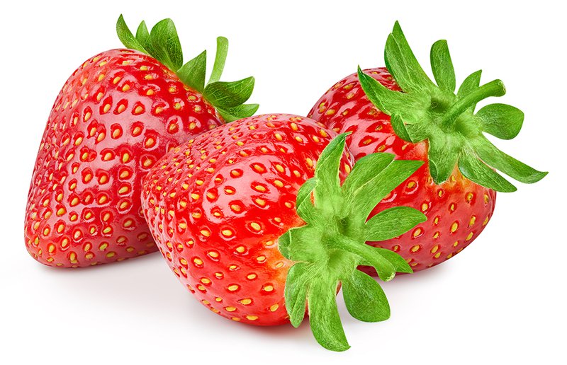 Red strawberry isolated on white background. Strawberry clipping path. Strawberry fruits