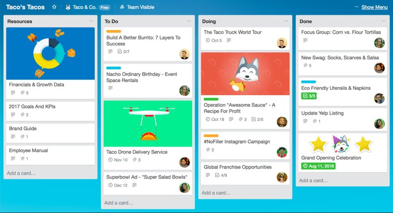 Trello agile project management app